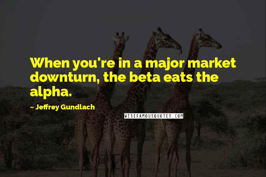 Jeffrey Gundlach Quotes: When you're in a major market downturn, the beta eats the alpha.