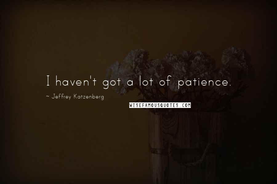 Jeffrey Katzenberg Quotes: I haven't got a lot of patience.