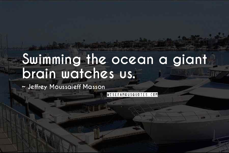 Jeffrey Moussaieff Masson Quotes: Swimming the ocean a giant brain watches us.