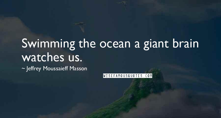 Jeffrey Moussaieff Masson Quotes: Swimming the ocean a giant brain watches us.