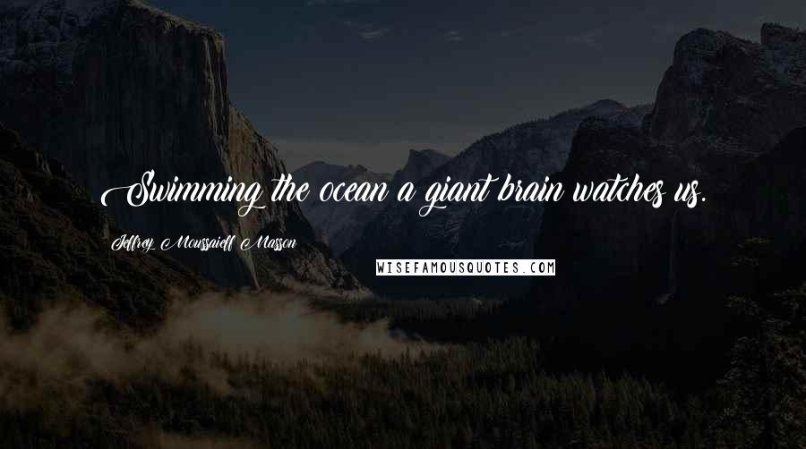 Jeffrey Moussaieff Masson Quotes: Swimming the ocean a giant brain watches us.