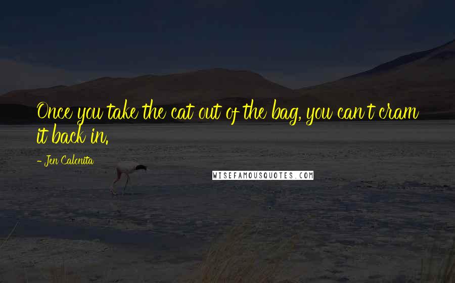 Jen Calonita Quotes: Once you take the cat out of the bag, you can't cram it back in.