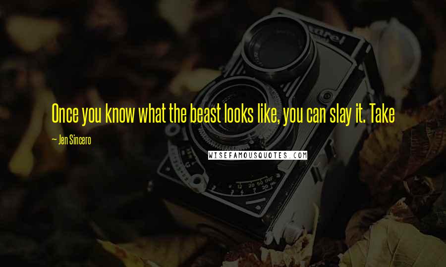 Jen Sincero Quotes: Once you know what the beast looks like, you can slay it. Take