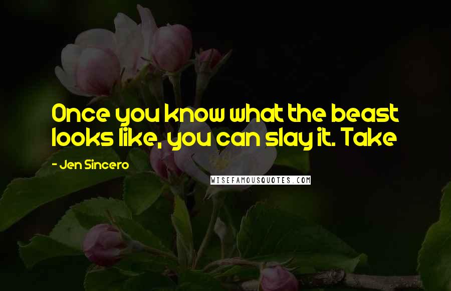 Jen Sincero Quotes: Once you know what the beast looks like, you can slay it. Take