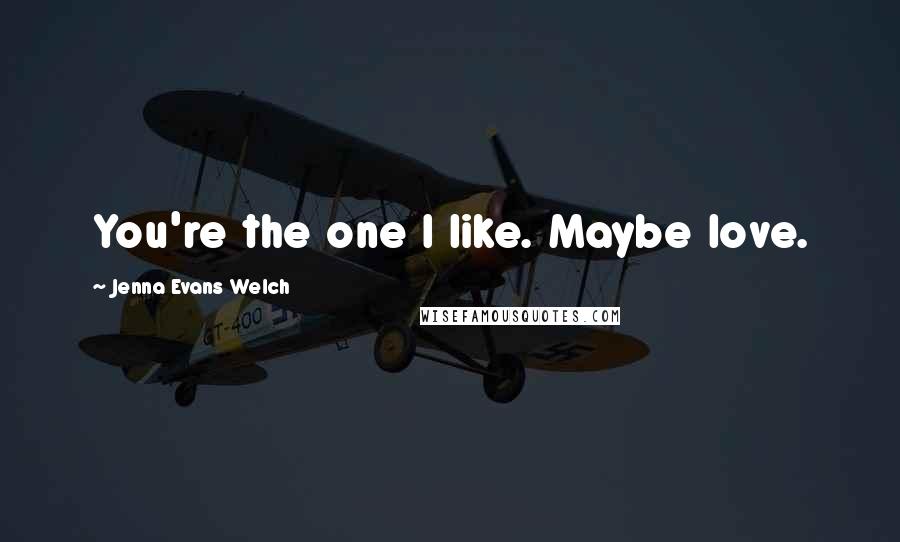 Jenna Evans Welch Quotes: You're the one I like. Maybe love.