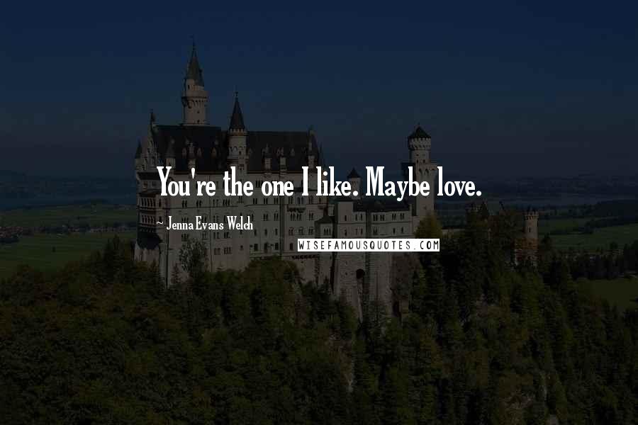 Jenna Evans Welch Quotes: You're the one I like. Maybe love.