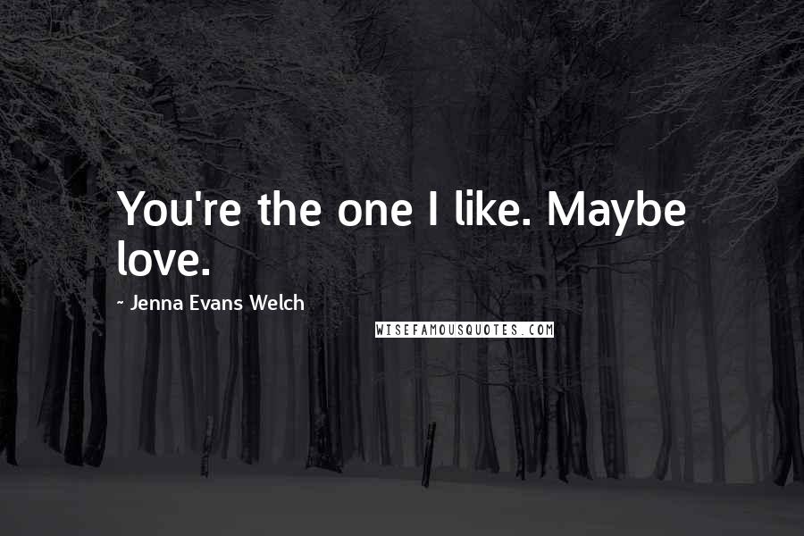 Jenna Evans Welch Quotes: You're the one I like. Maybe love.