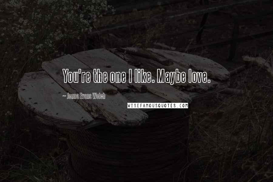 Jenna Evans Welch Quotes: You're the one I like. Maybe love.