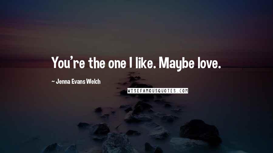 Jenna Evans Welch Quotes: You're the one I like. Maybe love.