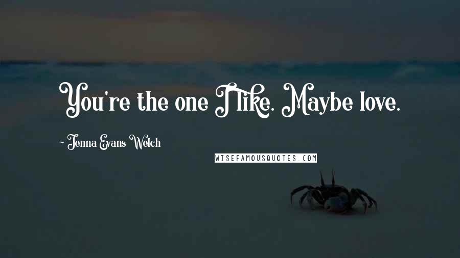 Jenna Evans Welch Quotes: You're the one I like. Maybe love.