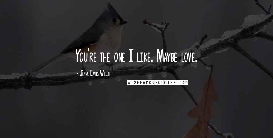Jenna Evans Welch Quotes: You're the one I like. Maybe love.