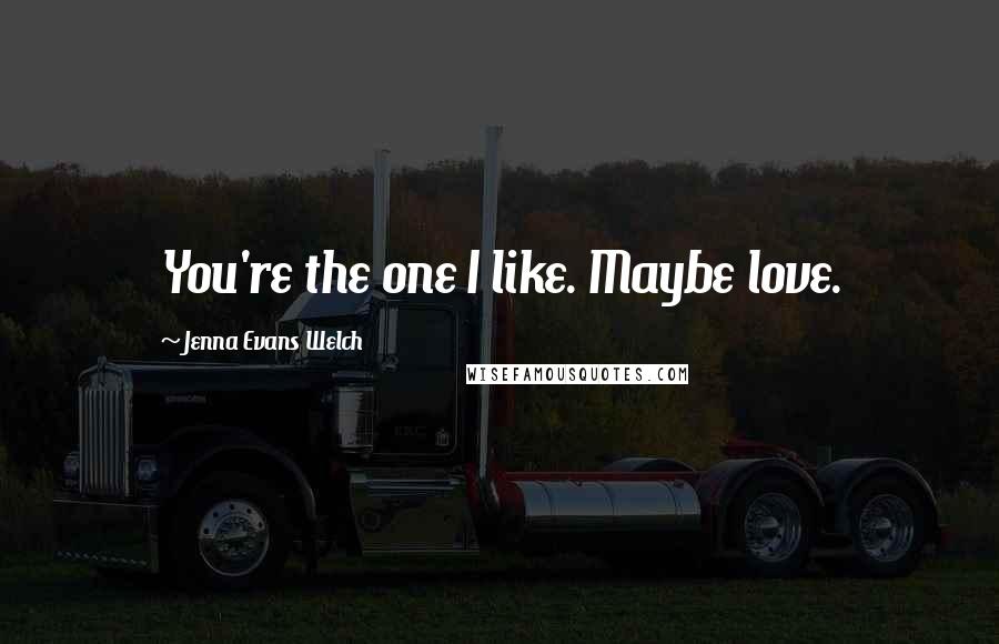 Jenna Evans Welch Quotes: You're the one I like. Maybe love.