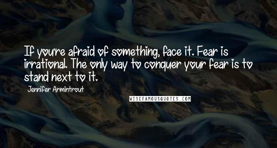 Jennifer Armintrout Quotes: If you're afraid of something, face it. Fear is irrational. The only way to conquer your fear is to stand next to it.