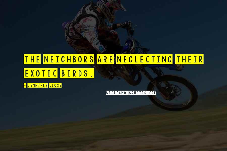 Jennifer Close Quotes: The neighbors are neglecting their exotic birds.