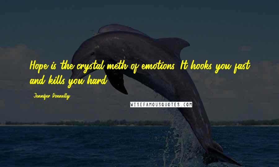 Jennifer Donnelly Quotes: Hope is the crystal meth of emotions. It hooks you fast and kills you hard.