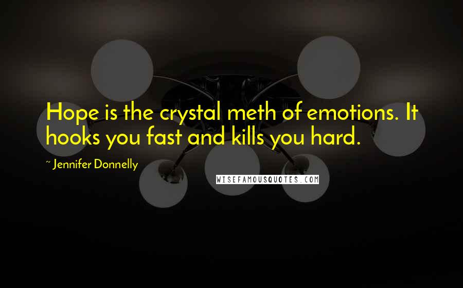 Jennifer Donnelly Quotes: Hope is the crystal meth of emotions. It hooks you fast and kills you hard.