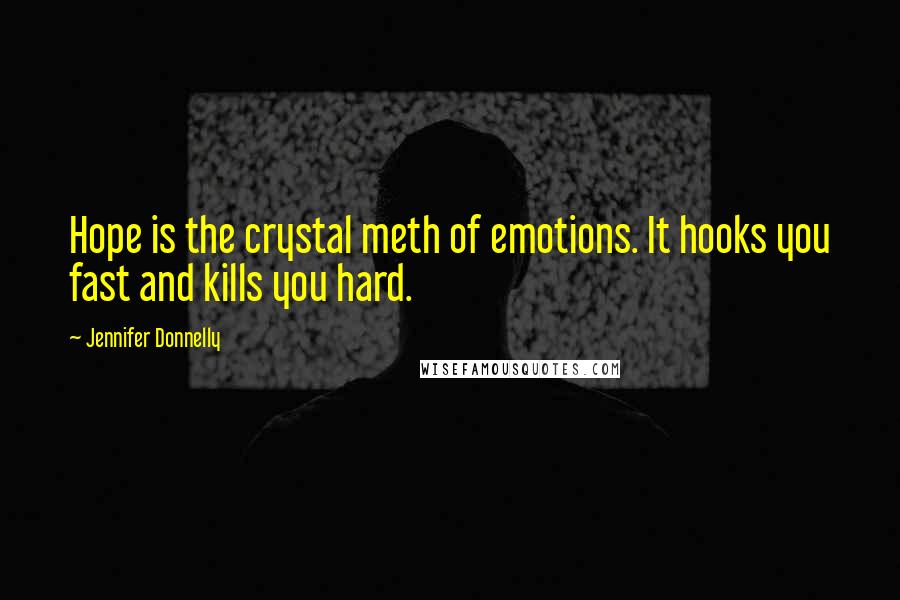 Jennifer Donnelly Quotes: Hope is the crystal meth of emotions. It hooks you fast and kills you hard.