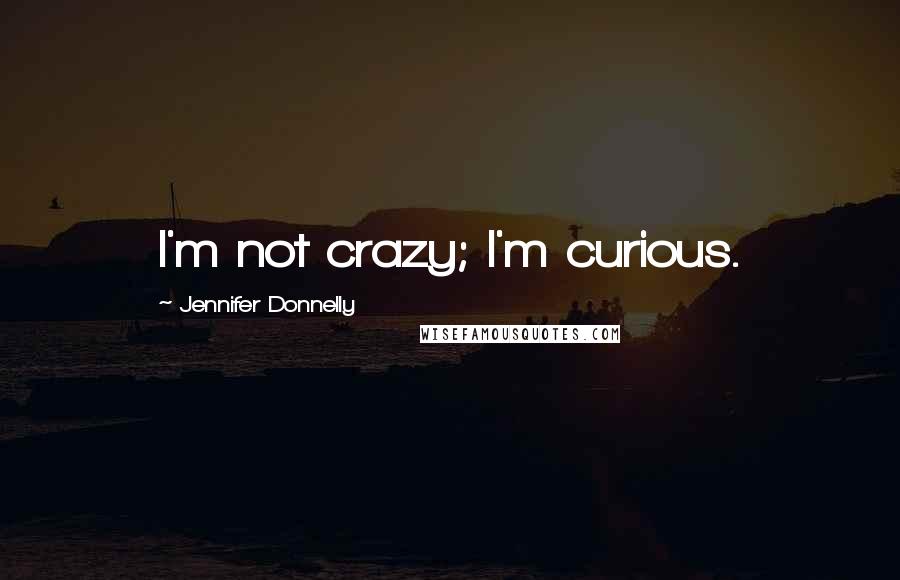 Jennifer Donnelly Quotes: I'm not crazy; I'm curious.