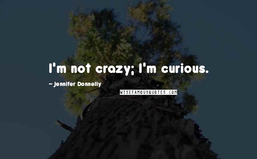 Jennifer Donnelly Quotes: I'm not crazy; I'm curious.