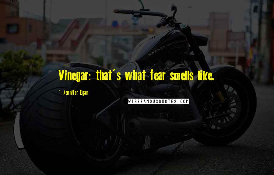 Jennifer Egan Quotes: Vinegar: that's what fear smells like.