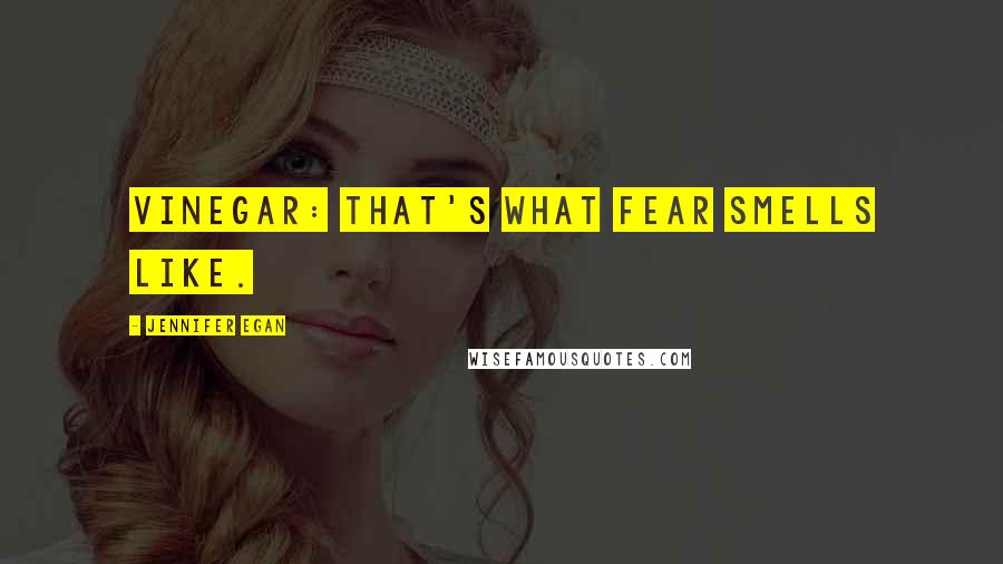 Jennifer Egan Quotes: Vinegar: that's what fear smells like.