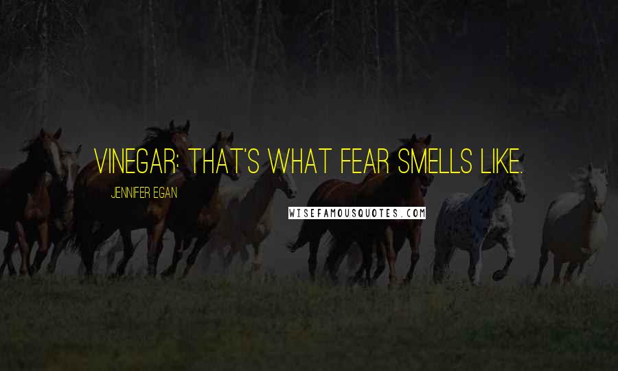 Jennifer Egan Quotes: Vinegar: that's what fear smells like.