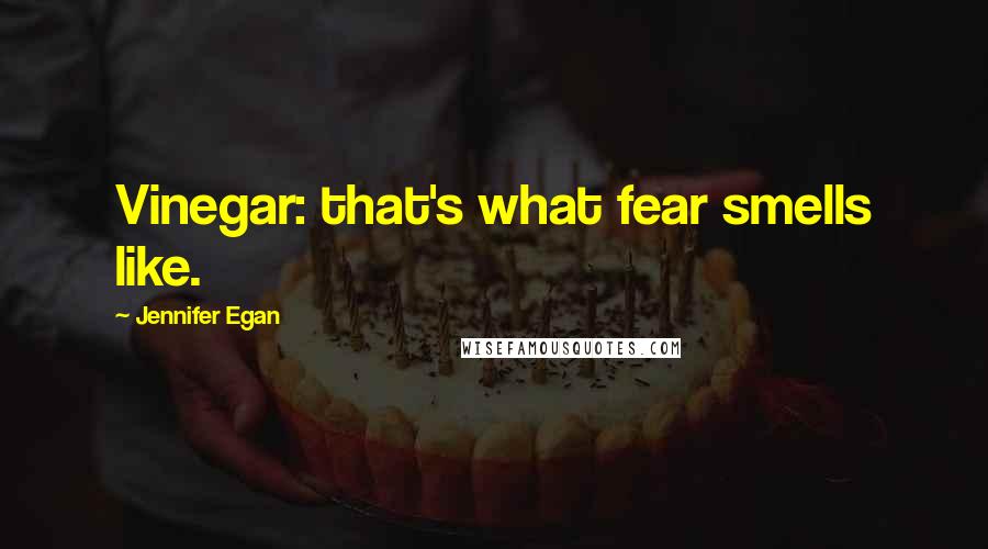 Jennifer Egan Quotes: Vinegar: that's what fear smells like.