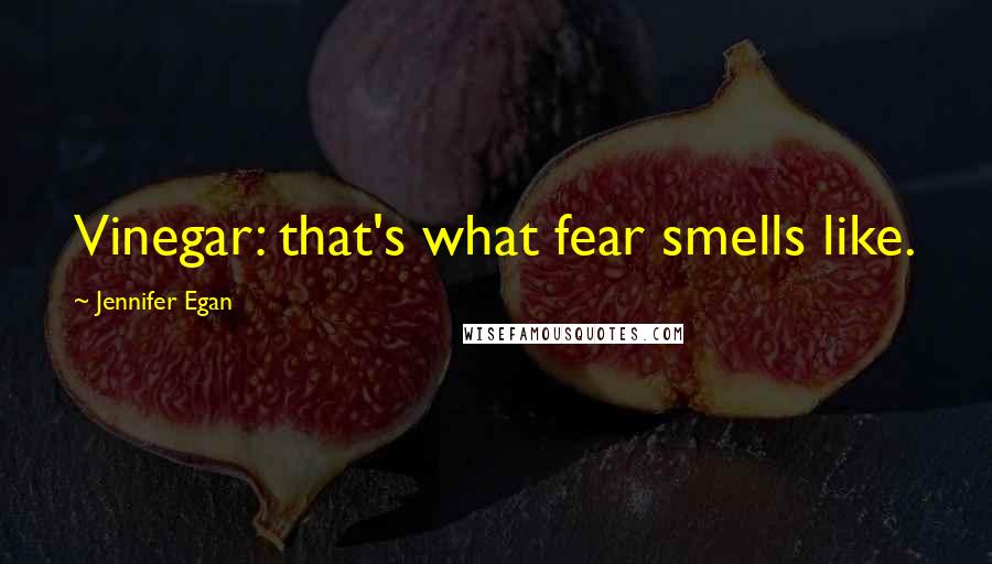 Jennifer Egan Quotes: Vinegar: that's what fear smells like.
