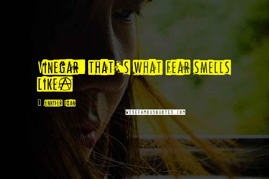 Jennifer Egan Quotes: Vinegar: that's what fear smells like.