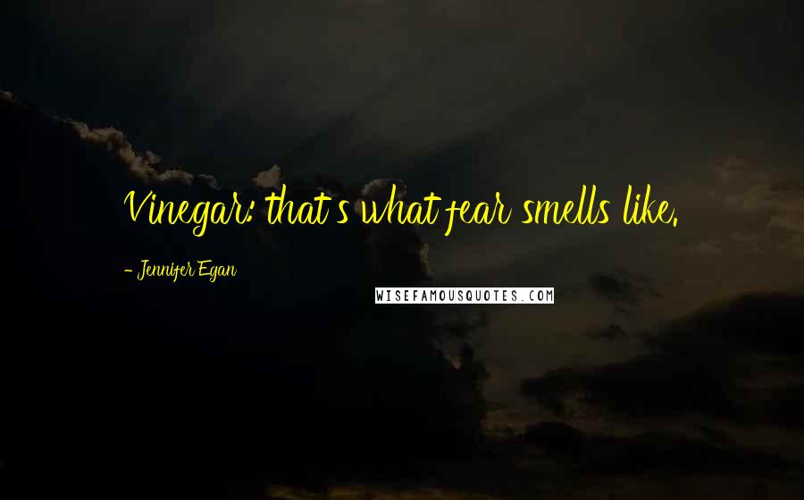 Jennifer Egan Quotes: Vinegar: that's what fear smells like.