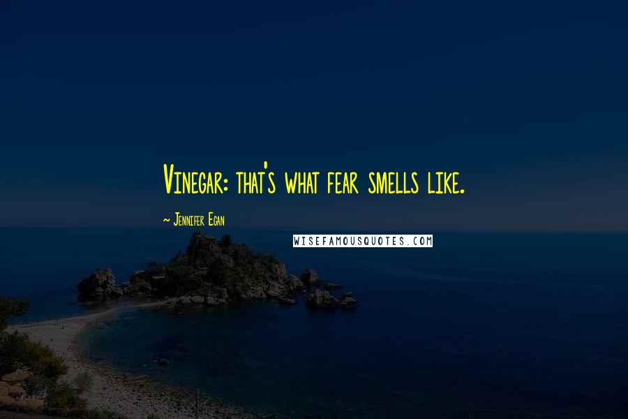 Jennifer Egan Quotes: Vinegar: that's what fear smells like.