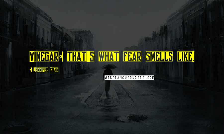 Jennifer Egan Quotes: Vinegar: that's what fear smells like.