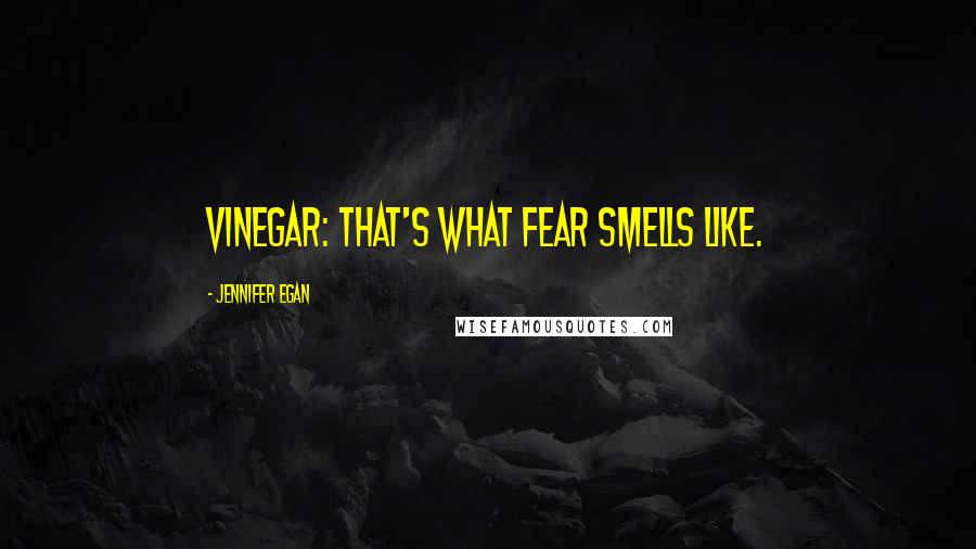 Jennifer Egan Quotes: Vinegar: that's what fear smells like.