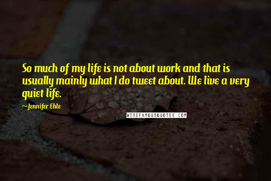 Jennifer Ehle Quotes: So much of my life is not about work and that is usually mainly what I do tweet about. We live a very quiet life.