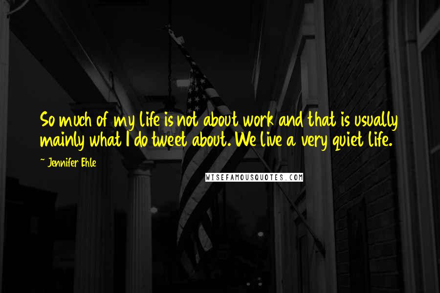 Jennifer Ehle Quotes: So much of my life is not about work and that is usually mainly what I do tweet about. We live a very quiet life.