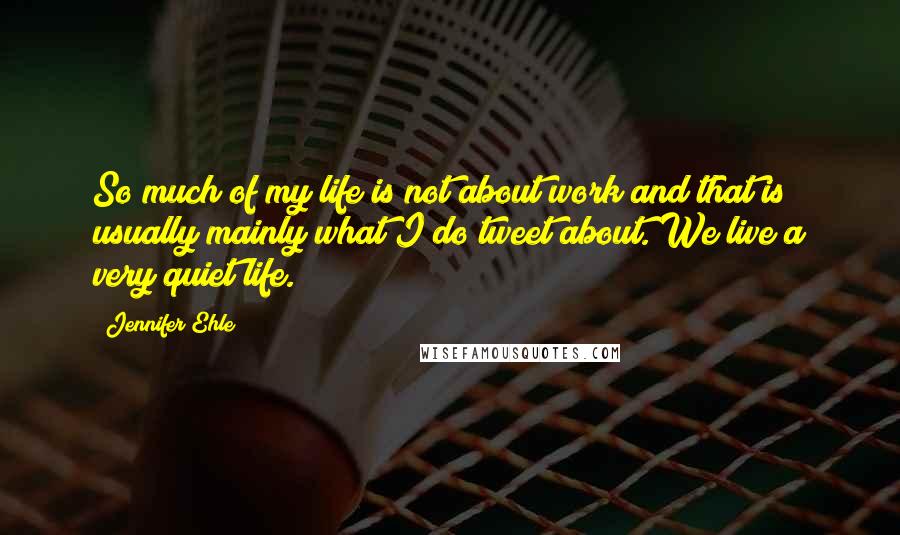 Jennifer Ehle Quotes: So much of my life is not about work and that is usually mainly what I do tweet about. We live a very quiet life.