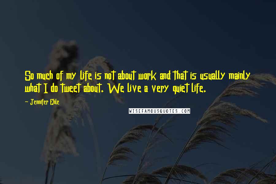 Jennifer Ehle Quotes: So much of my life is not about work and that is usually mainly what I do tweet about. We live a very quiet life.