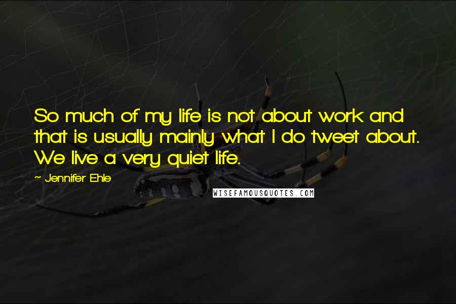 Jennifer Ehle Quotes: So much of my life is not about work and that is usually mainly what I do tweet about. We live a very quiet life.