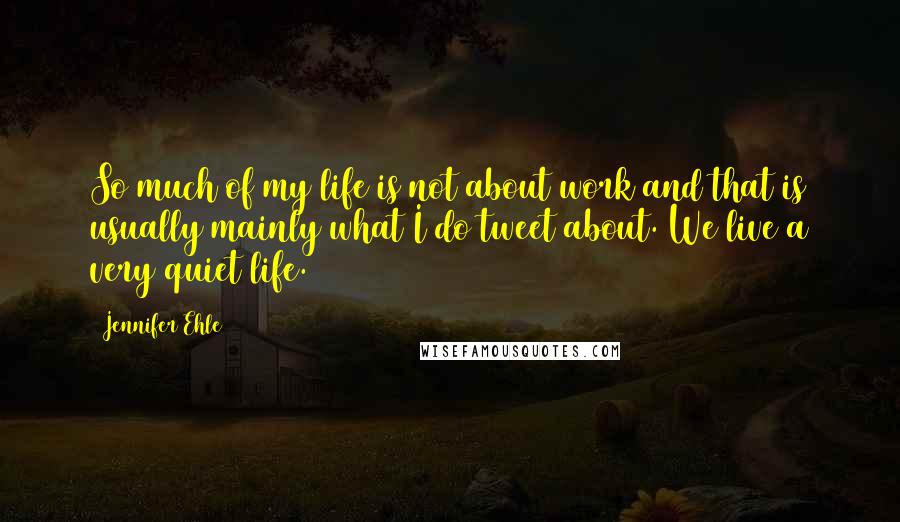 Jennifer Ehle Quotes: So much of my life is not about work and that is usually mainly what I do tweet about. We live a very quiet life.