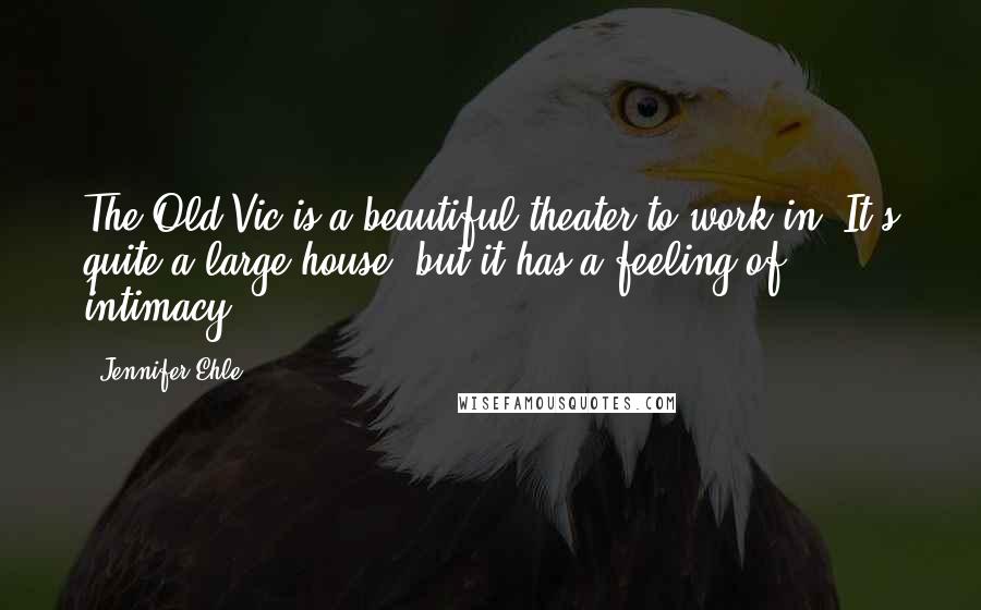 Jennifer Ehle Quotes: The Old Vic is a beautiful theater to work in. It's quite a large house, but it has a feeling of intimacy.