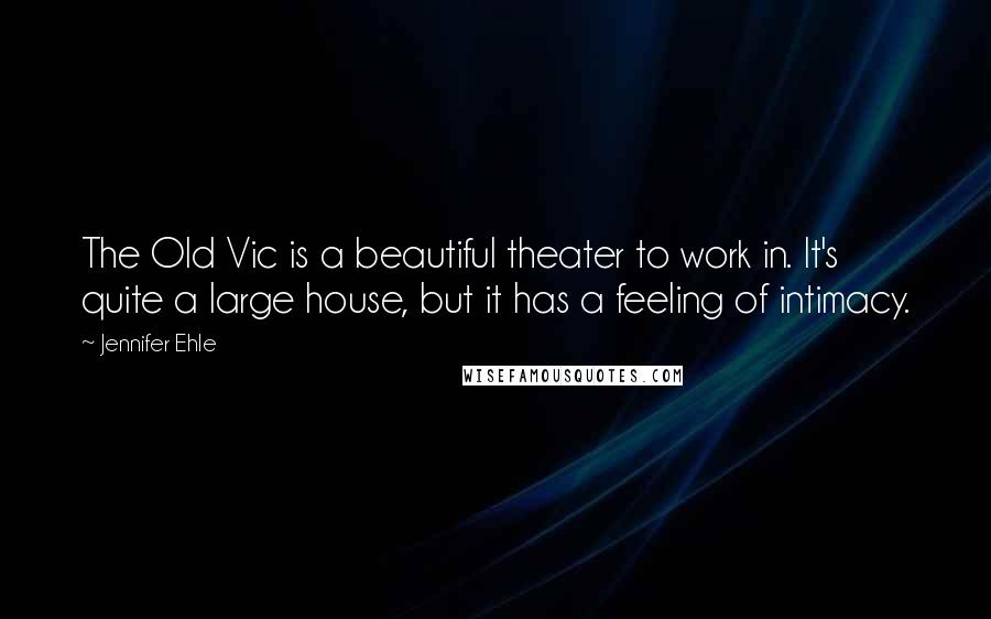 Jennifer Ehle Quotes: The Old Vic is a beautiful theater to work in. It's quite a large house, but it has a feeling of intimacy.