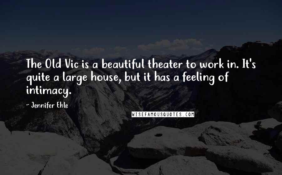 Jennifer Ehle Quotes: The Old Vic is a beautiful theater to work in. It's quite a large house, but it has a feeling of intimacy.