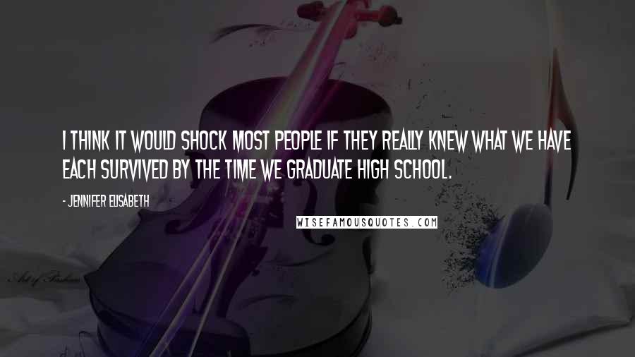 Jennifer Elisabeth Quotes: I think it would shock most people if they really knew what we have each survived by the time we graduate high school.