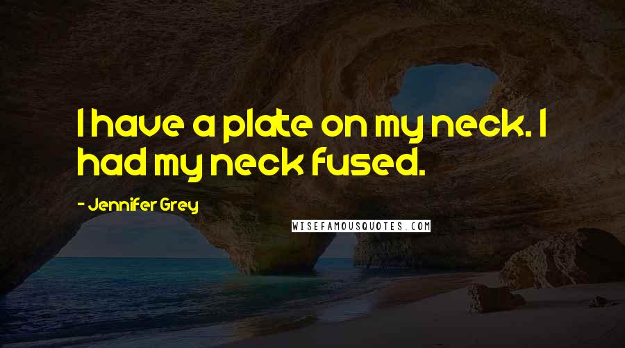 Jennifer Grey Quotes: I have a plate on my neck. I had my neck fused.