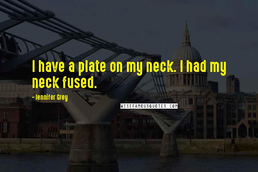 Jennifer Grey Quotes: I have a plate on my neck. I had my neck fused.