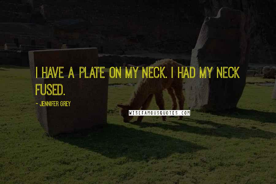 Jennifer Grey Quotes: I have a plate on my neck. I had my neck fused.