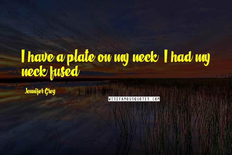 Jennifer Grey Quotes: I have a plate on my neck. I had my neck fused.