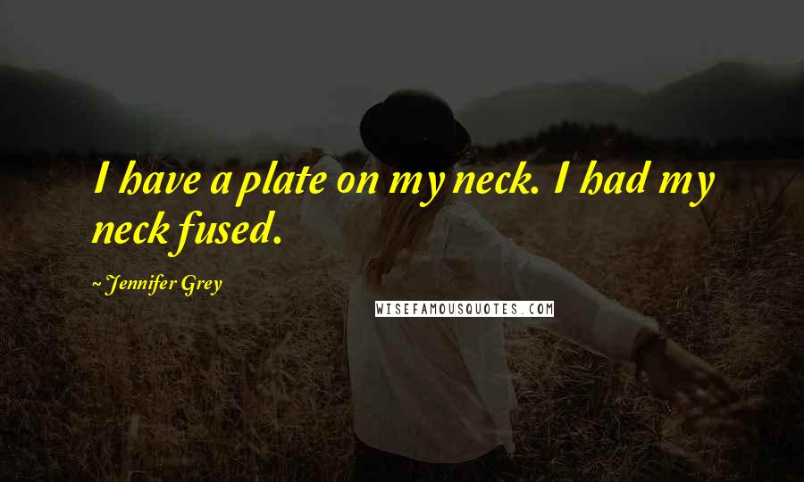 Jennifer Grey Quotes: I have a plate on my neck. I had my neck fused.