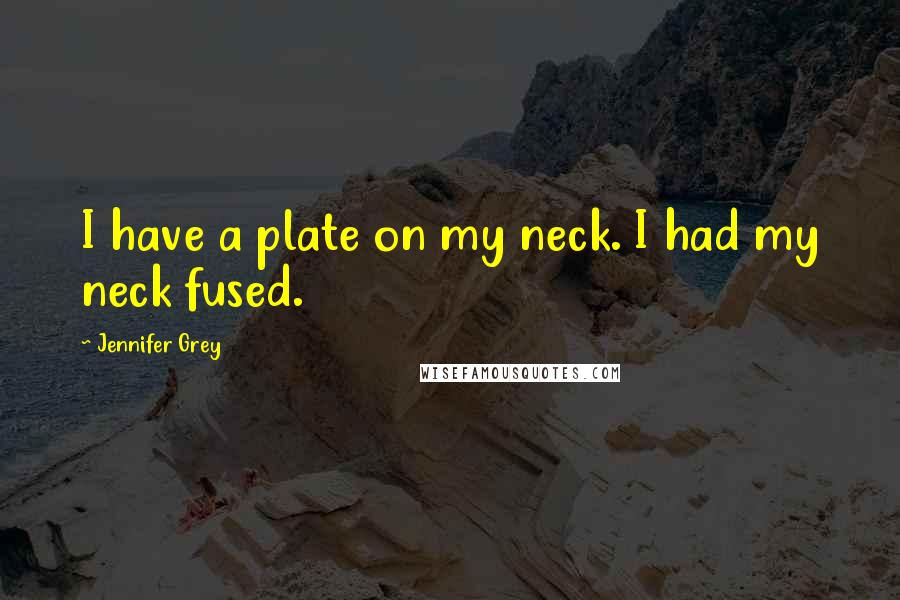 Jennifer Grey Quotes: I have a plate on my neck. I had my neck fused.