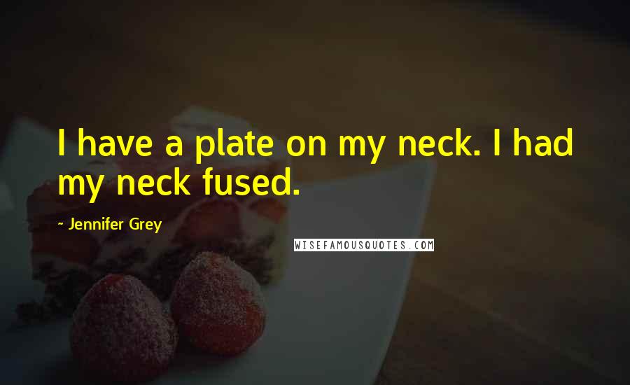 Jennifer Grey Quotes: I have a plate on my neck. I had my neck fused.